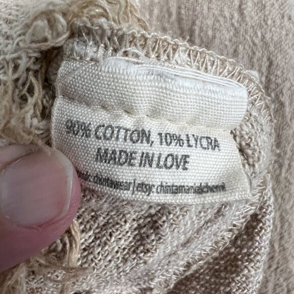 Chintamani Alchemistry frayed embroidered cotton blend sleeveless racerback top - Picture 7 of 8